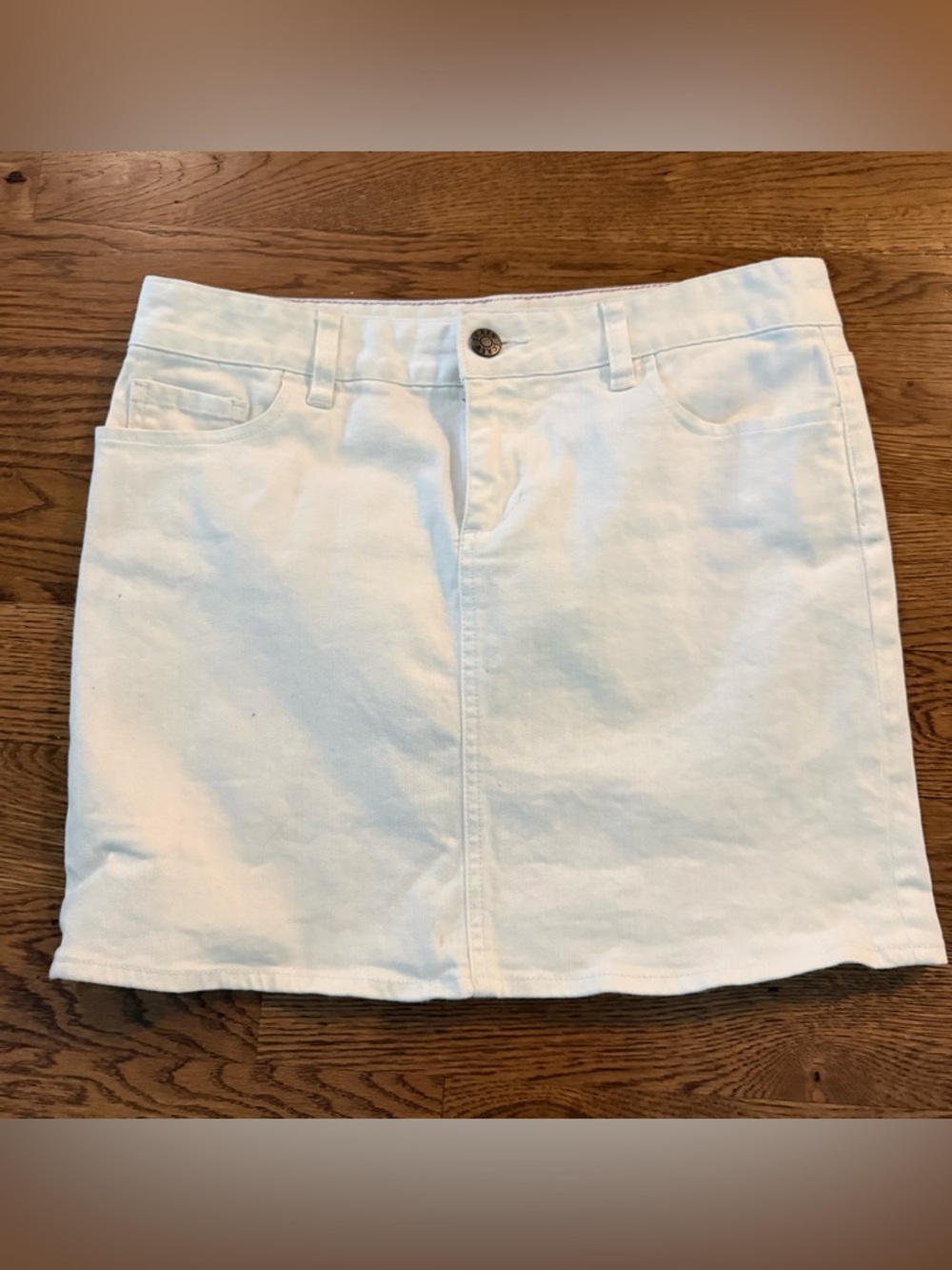 J. Crew White Mini Denim Skirt